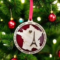 Personalized France Ornament, Paris Christmas Ornament, France Ornament, Travel Souvenir, Vacation ornament, , trip to Paris